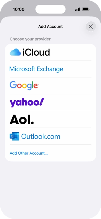 Press Microsoft Exchange.