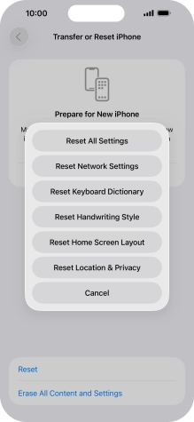 Press Reset All Settings.