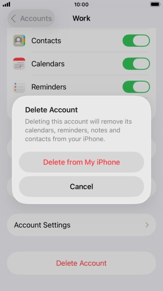 Press Delete from My iPhone.