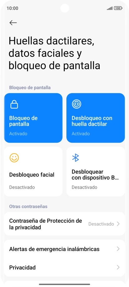 Pulsa Bloqueo de pantalla. Pulsa Bloqueo de pantalla.