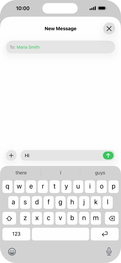 Press the send icon. Press the send icon.
