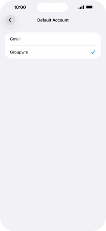 Press the required email account to select the email account as your default account.