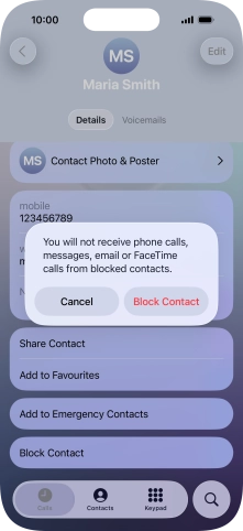 Press Block Contact.