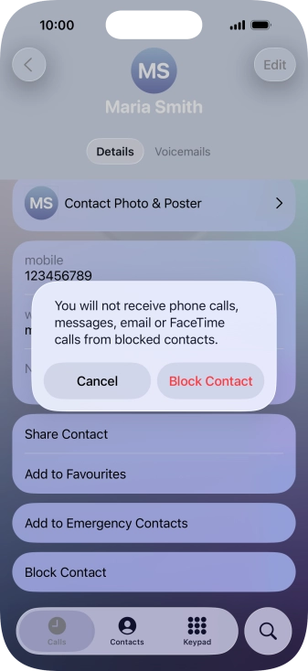 Press Block Contact.