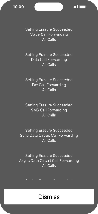 Press Dismiss. Press Dismiss.