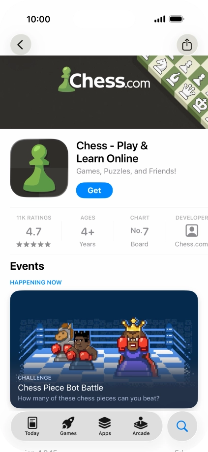 Press Get and follow the instructions on the screen to install the app.