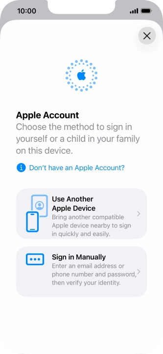 Press Sign in Manually.