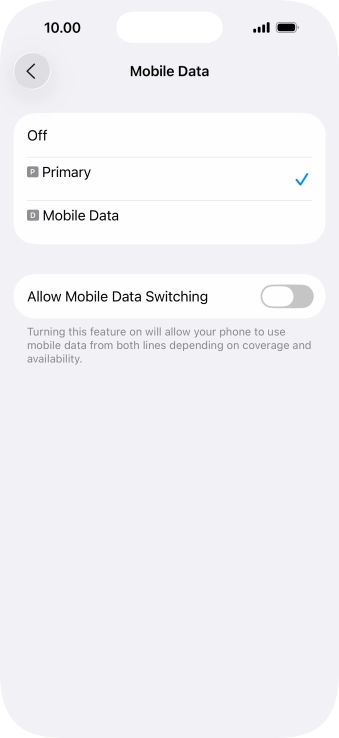 Press the required price plan.