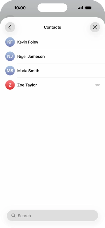 Press the required contact.