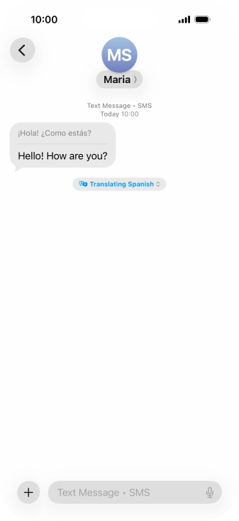 Press Translating ‹language› and follow the instructions on the screen to select language display or exit Live Translation.