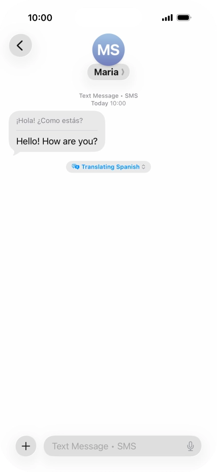 Press Translating ‹language› and follow the instructions on the screen to select language display or exit Live Translation.