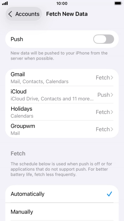 If you turn off the function, press the required setting.