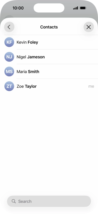 Press the required contact.