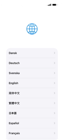 Press the required language. Press the required language.