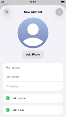 Press First name and key in the first name.