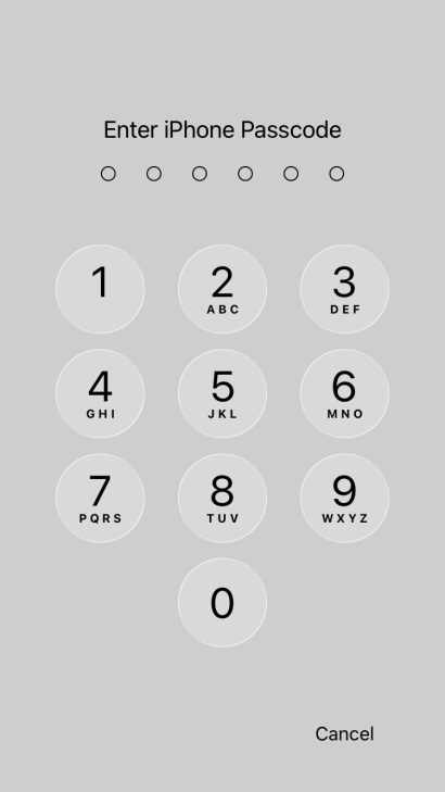 Use the phone lock code you created.