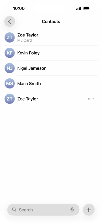 Press the new contact icon.