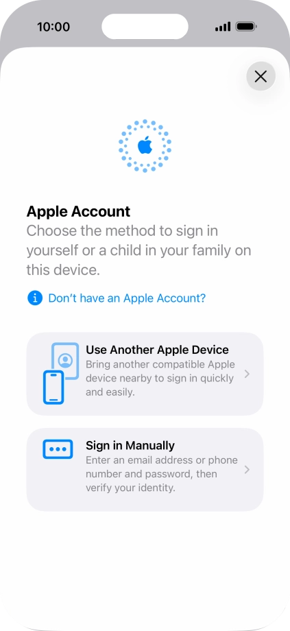 Press Sign in Manually.