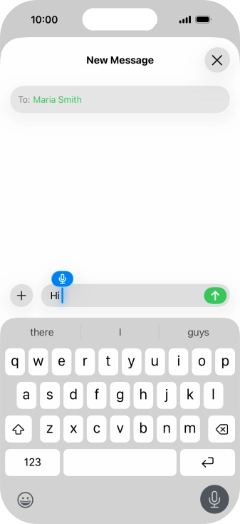Press the microphone icon to end dictation.