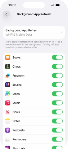 Press Background App Refresh. Press Background App Refresh.