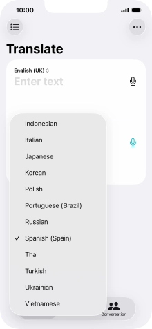 Press the required target language.