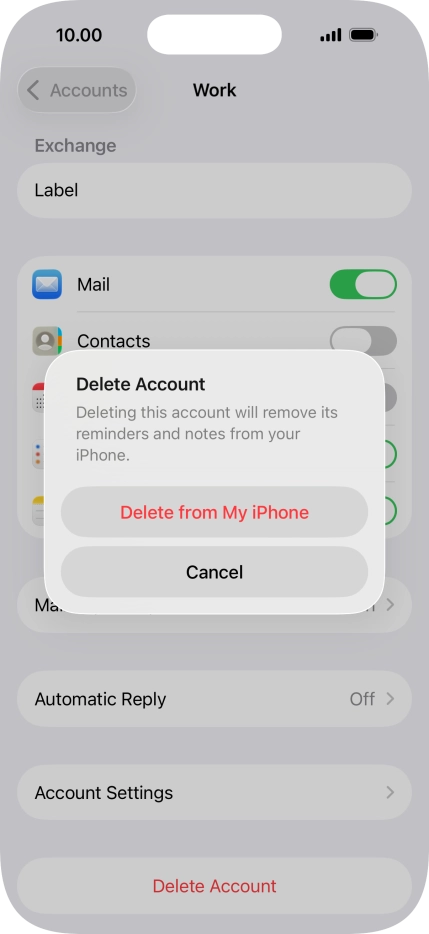 Press Delete from My iPhone.