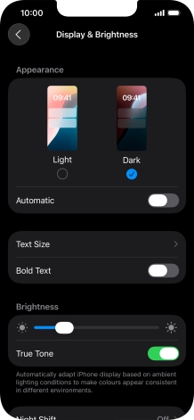 Press the indicator next to 