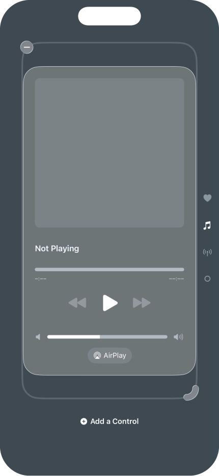 Press the remove icon on the required Control Centre page to remove it from Control Centre.
