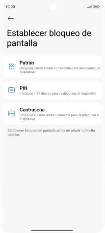 Pulsa el código de seguridad deseado. Pulsa el código de seguridad deseado.