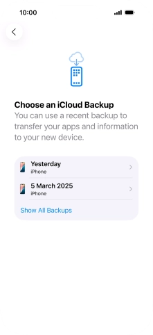 Press the required backup and your phone restores the content of the selected backup. Subsequently, follow the instructions on the screen to set up your phone and prepare it for use.