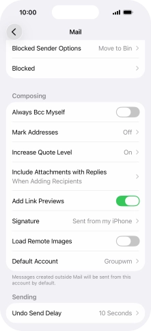 Press Default Account.