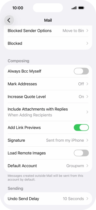 Press Default Account.