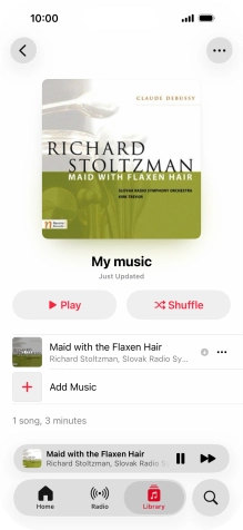 Press the song title.