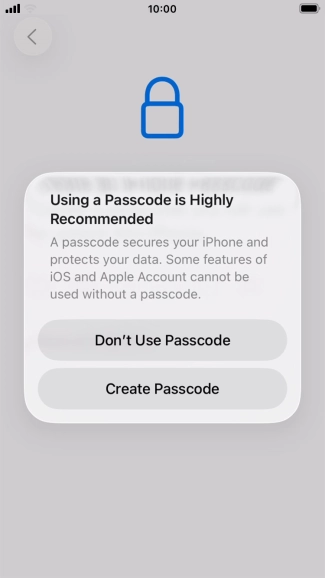 If you turn off the function, press Don't Use Passcode. If you turn off the function, press Don't Use Passcode.