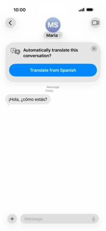 Your phone automatically detects a foreign language and suggests translating the conversation.