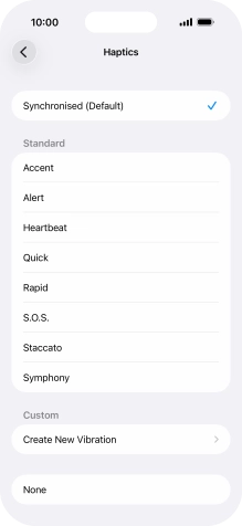 Press the required setting to turn on the function.