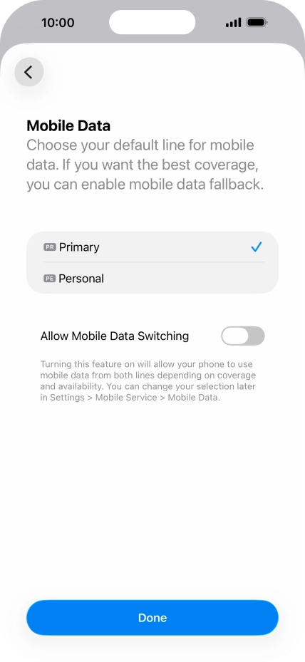 Press the indicator next to 