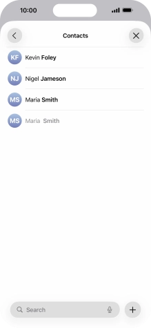 Press the required contact.