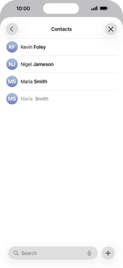 Press the required contact.