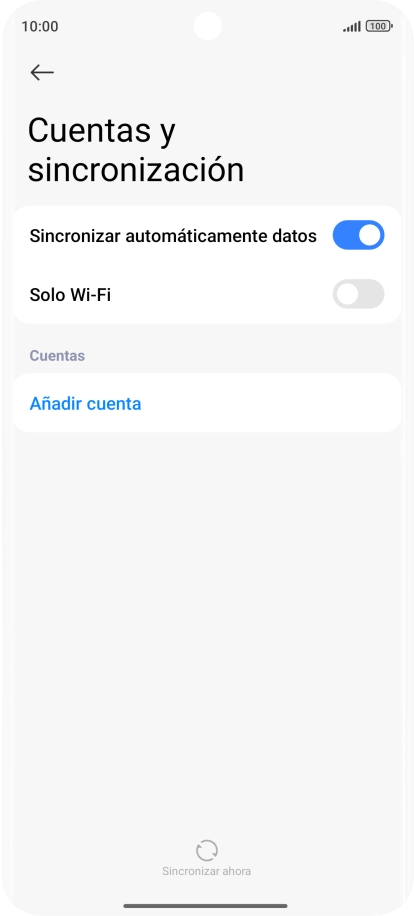 Pulsa Añadir cuenta. Pulsa Añadir cuenta.