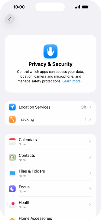 Press Location Services.