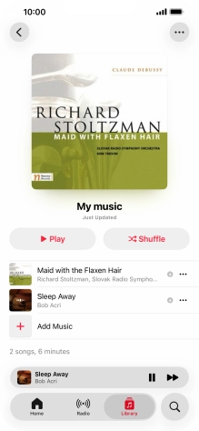 Press the song title.