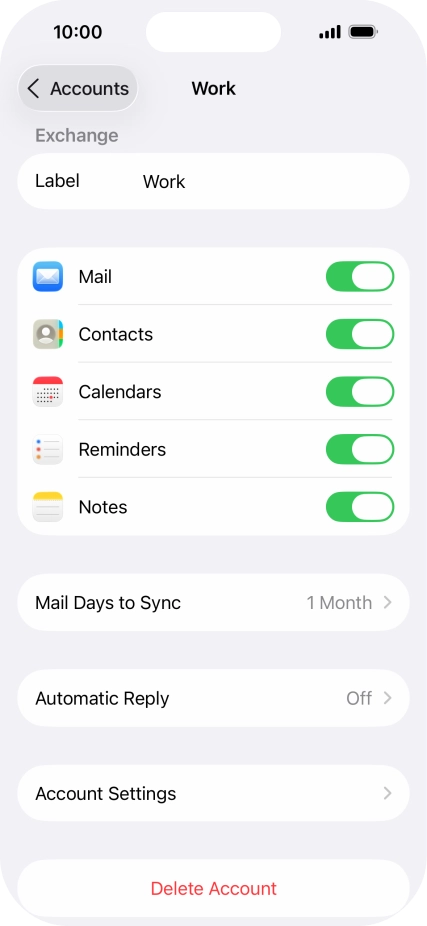 Press Delete Account.