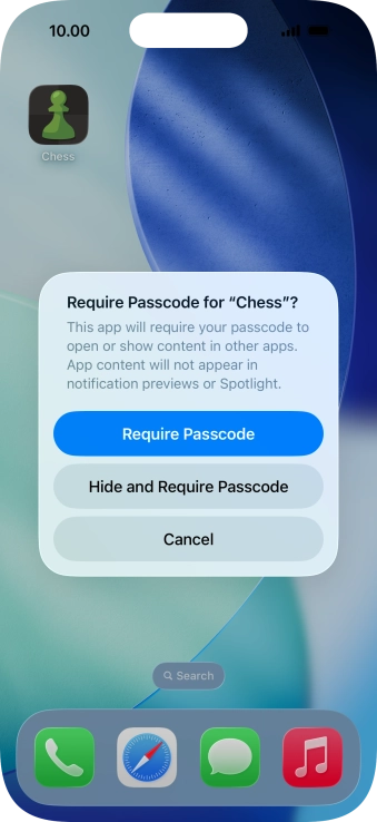 Press Require Passcode.