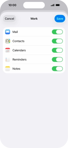 Press the indicators next to the required data types to turn synchronisation of each data type on or off. Press the indicators next to the required data types to turn synchronisation of each data type on or off.