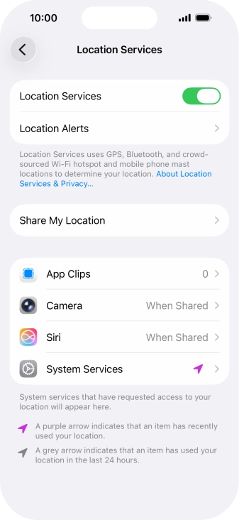 Press the required app.
