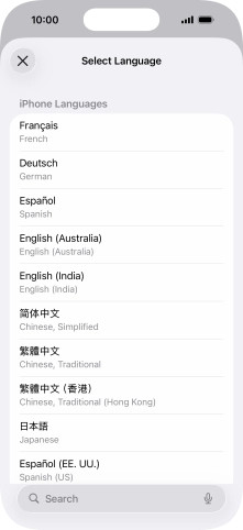 Press the required language.