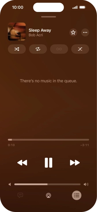 Press the shuffle icon to turn the function on or off.