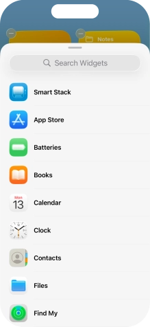 Press the required widget. Press the required widget.