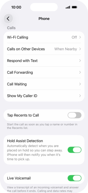 Press the indicator next to 